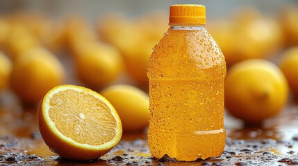 Poster - Refreshing Citrus Drink with Lemons in Background