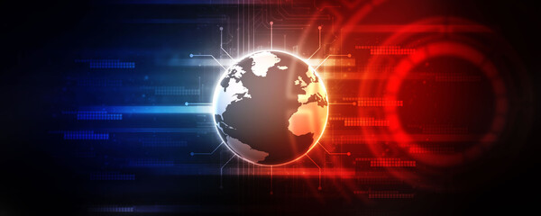 Poster - 2d illustration world map abstract background