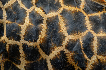 Poster - Giraffe skin pattern background, close-up of giraffes fur texture.