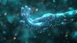© Koborixgen - A futuristic robotic hand surrounded by glowing particles, symbolizing technology and innovation in the digital age.