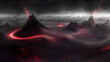 © Thomas - Abstract futuristic volcanic landscape with red energy rivers