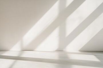 Poster - Serene Light Beams on Smooth Indoor Surface - Wide Low-Angle Morning Calm