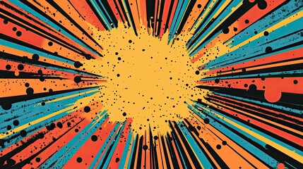 Wall Mural - comic background with dots and burst vector illustration