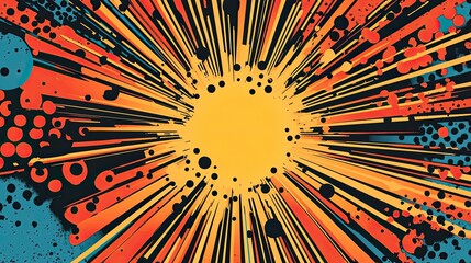 Wall Mural - comic background with dots and burst vector illustration