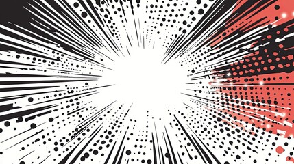 Wall Mural - comic background with dots and burst vector illustration