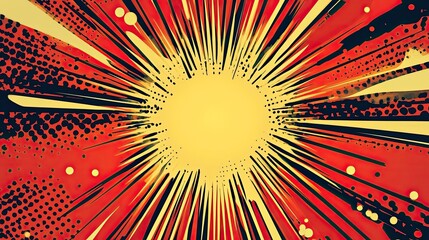 Wall Mural - comic background with dots and burst vector illustration