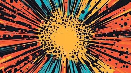 Wall Mural - comic background with dots and burst vector illustration
