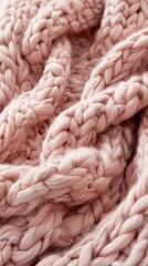 Aufkleber - The soft pink shawl features an intricate weave and texture, inviting a sense of warmth and comfort in a cozy environment