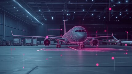 Poster - Real-time fleet management: Interface showing real-time data on airfreight operations, emphasizing the advanced fleet management in logistics