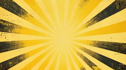 Wall Mural - yellow abstract background with light of sunburst. yellow starburst with halftone. sun ray retro bac