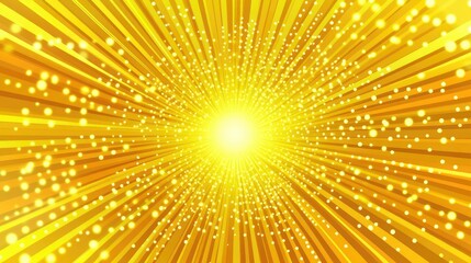Wall Mural - yellow abstract background with light of sunburst. yellow starburst with halftone. sun ray retro bac