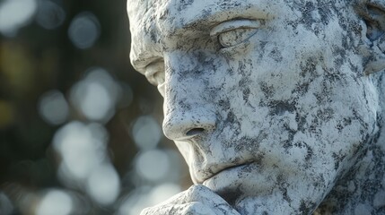 Poster - An advanced artificial general intelligence contemplates various complex scenarios in a serene, high-tech location