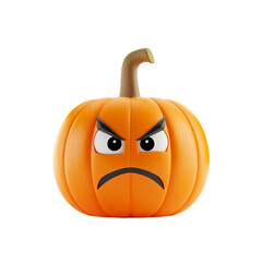 Sticker - 3d pumpkin charachter isolated on a transparent background 