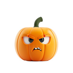 Sticker - 3d pumpkin charachter isolated on a transparent background 