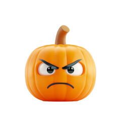 Sticker - 3d pumpkin charachter isolated on a transparent background 