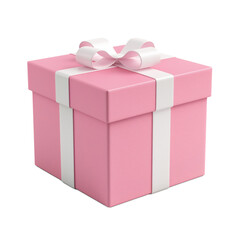 Canvas Print - Bright gift box side view isolated on a transparent background 