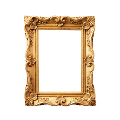 Canvas Print - Vintage Gold Frame isolated on a transparent background 