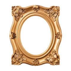 Canvas Print - Vintage Gold Frame isolated on a transparent background 