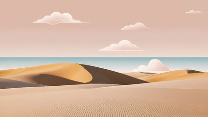 Wall Mural - desert serenity with generative ai
