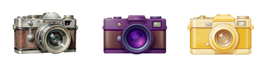 Wall Mural - Camera Illustration on Transparent Background – High-Quality PNG Image