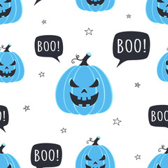 Wall Mural - halloween seamless pattern with cute pumpkin