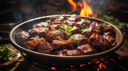 Chinese Barbecue Ribs. Best For Banner, Flyer, and Poster