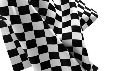 Poster - The checkered flag waves in the air Victory is in sight