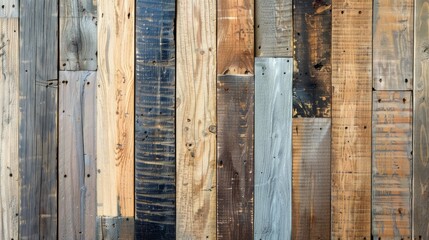 Wall Mural - Reclaimed wood texture with a mix of different shades and grains