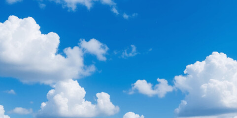 Wall Mural - Natural and cloudy fresh blue sky background. Natural sky beautiful blue and white texture background. blue sky with cloud. sky with white clouds as background or texture	