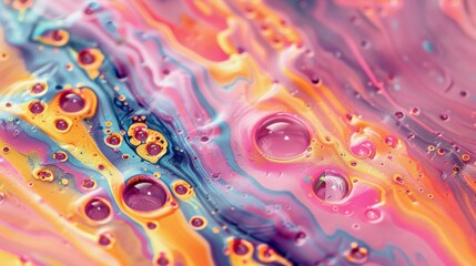 Fototapete - Dynamic mix of colors in an abstract iridescent paint texture