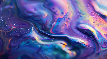 Poster - Fluid motion of iridescent paints creating an abstract texture