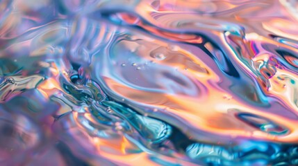 Poster - Fluid motion of iridescent paints creating an abstract texture