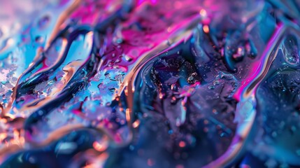 Aufkleber - Iridescent paint textures creating a mesmerizing abstract design