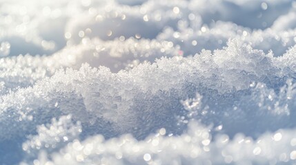 Aufkleber - Sparkling white snow texture on a sunny winter day