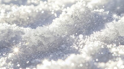 Aufkleber - Sparkling white snow texture on a sunny winter day