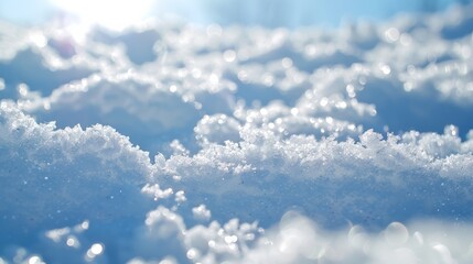 Aufkleber - Sparkling white snow texture on a sunny winter day