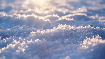 Aufkleber - Textured snow reflecting the sun's rays in winter