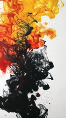 Wall Mural - Black Yellow And Red Ink