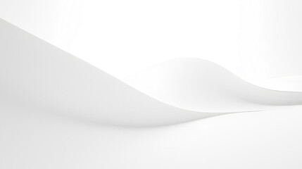 Poster - A smooth, curved wave shape gently transitions across a white background, evoking serenity and minimalism in design
