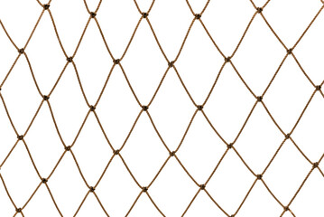 Wall Mural - Football or tennis net. Rope mesh on a white background close-up