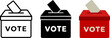 © Ruma - Voting ballot box icon vector. Election vote box, vote sign icon set