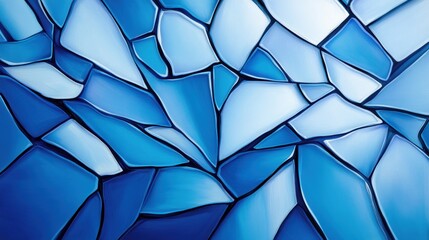 Wall Mural - A close up of a blue and white stained glass window, AI