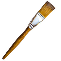 Poster - Paintbrush with Wooden Handle and Watercolor Style Isolated on White Background  Creative Art Tool for and Other Creative Crafts