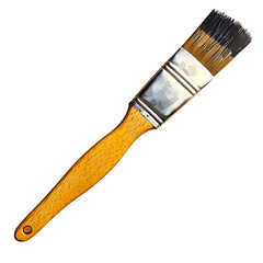 Poster - Elegant paintbrush with a wooden handle in a watercolor painting style isolated on a clean white background