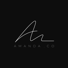 Wall Mural - amanda minimalist signature logo design graphic vector