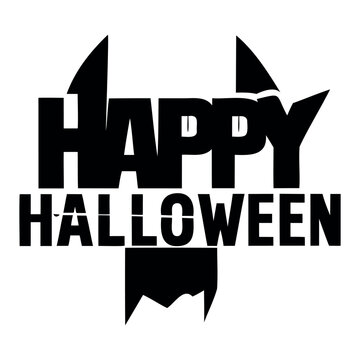 Happy Halloween typography horror text Design with bats, spiders, and pumpkin