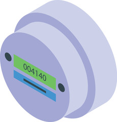 Poster - Electric meter is showing energy consumption data in kilowatt hours
