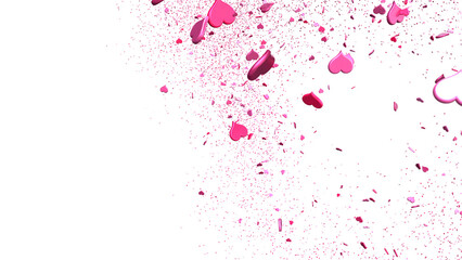 Wall Mural - realistic isolated heart confetti on the transparent background for decoration and covering.