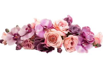 Pink Roses and Purple Orchids Arrangement