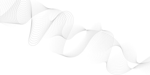 White wave curve lines banner background design. Abstract soft wave lines dynamic flowing gray light isolated background. Vector Illustration of the gray pattern of lines. Black stripes on white.